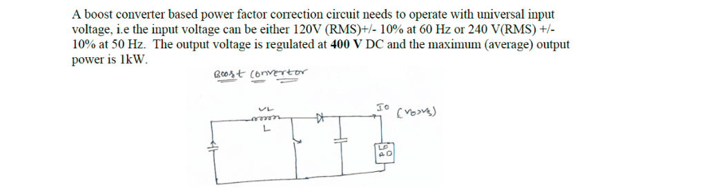 Solved A Boost Converter Based Power Factor Correction Ci...