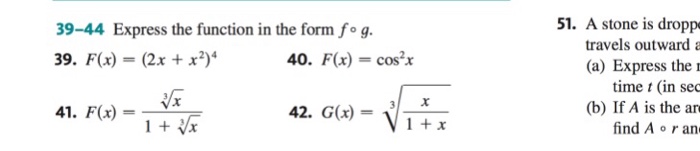 Solved Express The Function In The Form Fog. F(x) = (2x +...