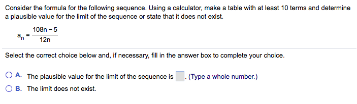 Solved Consider The Formula For The Following Sequence. U...