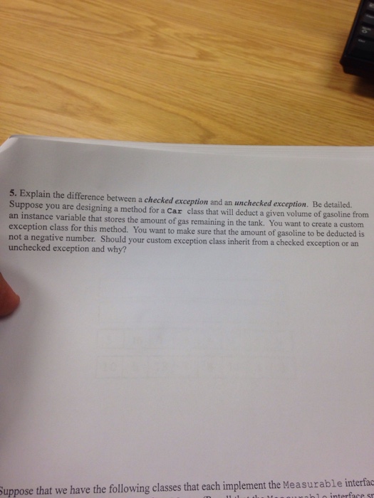 Solved Explain the difference between a checked exception