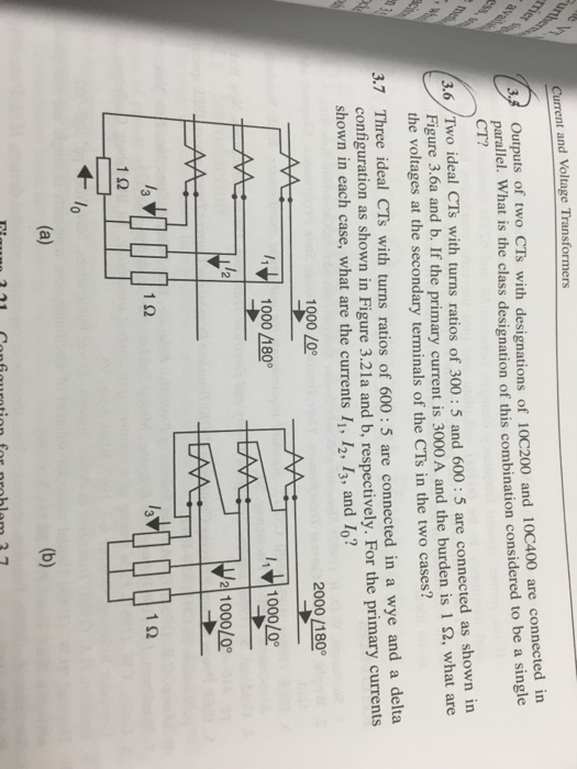 Solved Current and Voltage Transformers 3 outputs of two