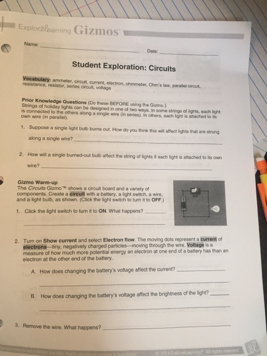 Student Exploration Circuits Worksheet Answers