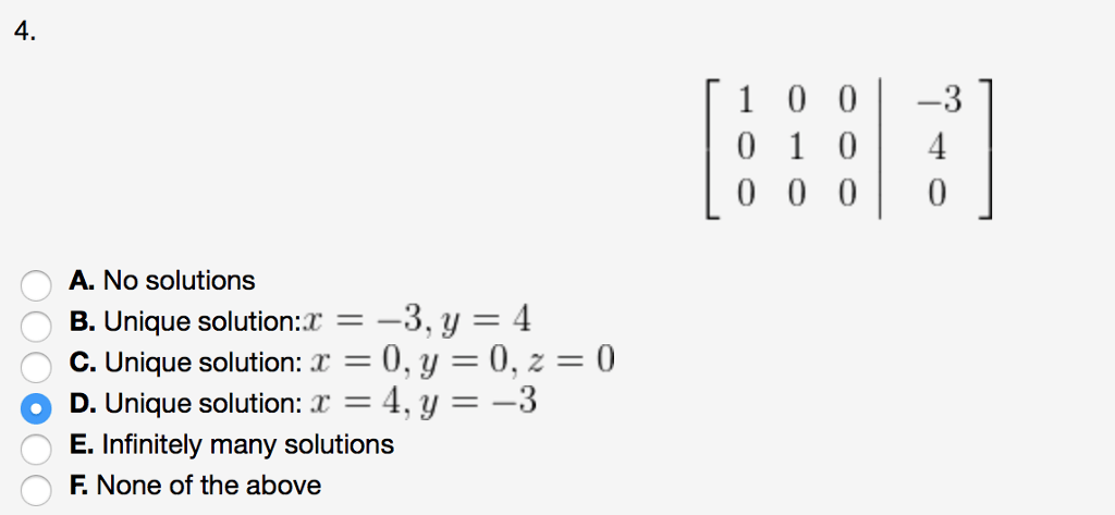Solved (1 Pt) The Reduced Row Echelon Form Of A System Of...