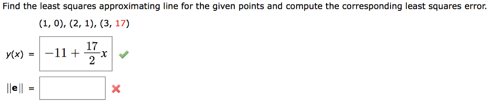 Solved Find The Least Squares Approximating Line For The