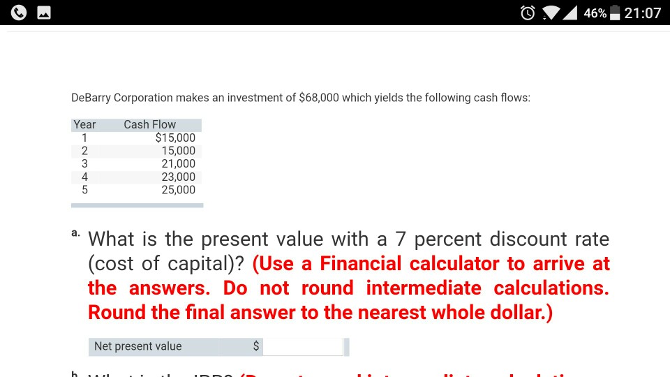 Solved O 46.. 2107 DeBarry Corporation Makes An Investm...