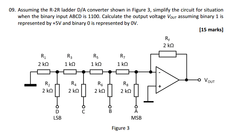 Solved Assuming the R-2R ladder D/A converter shown in | Chegg.com