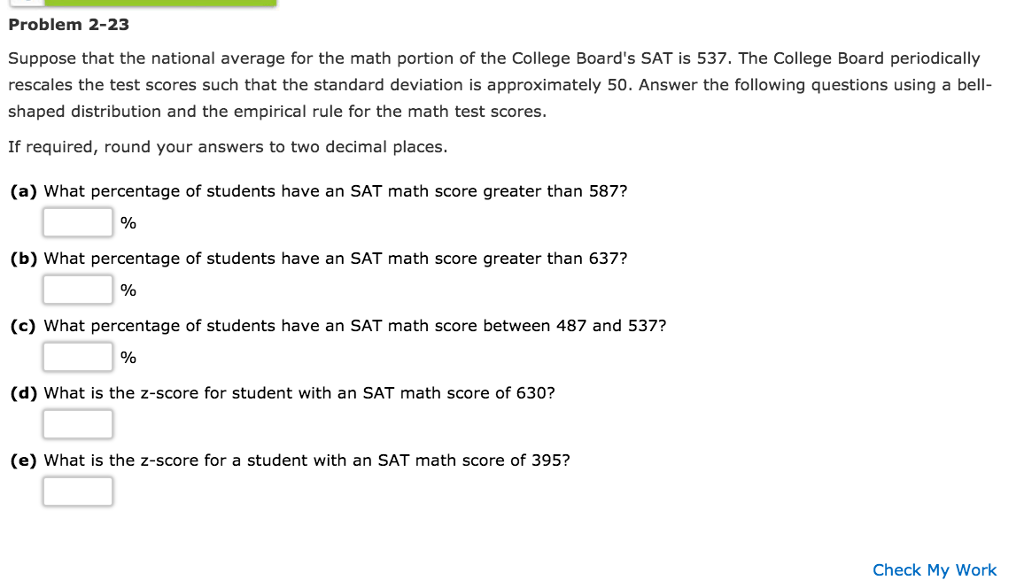 Solved Suppose that the national average for the math