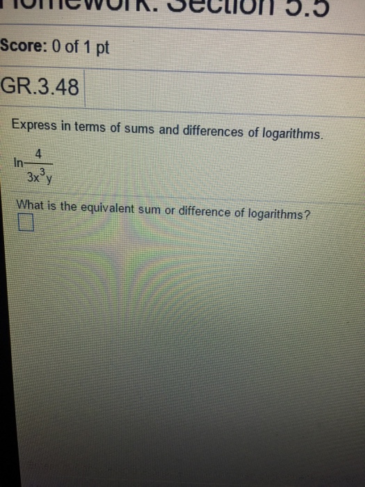 Solved Express In Terms Of Sums And Differences Of Logari...