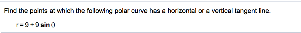 Find the points at which the following polar curve