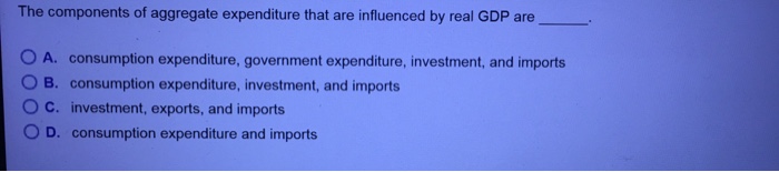 Solved The Components Of Aggregate Expenditure That Are I...