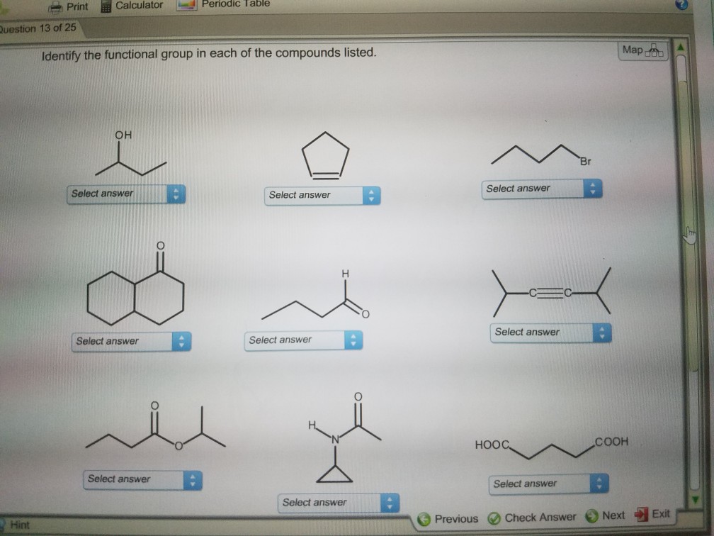 Solved Identify The Functional Group In Each Of The Compo...