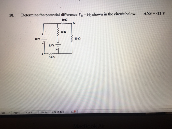 Solved Determine the potential difference VaVb shown in the