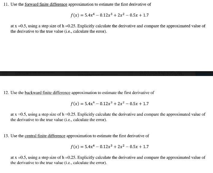 Solved Use The Forward Finite Difference Approximation To...