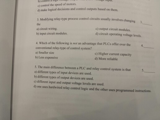 Solved PLC Were Originally Designed As Replacements For A...