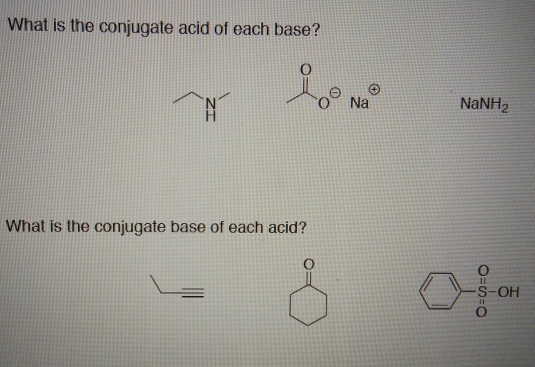 Solved What Are The Conjugate Acids Of The Above Bases, A...