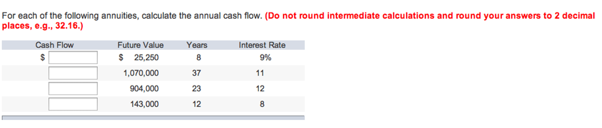 Solved For Each Of The Following Annuities, Calculate The...