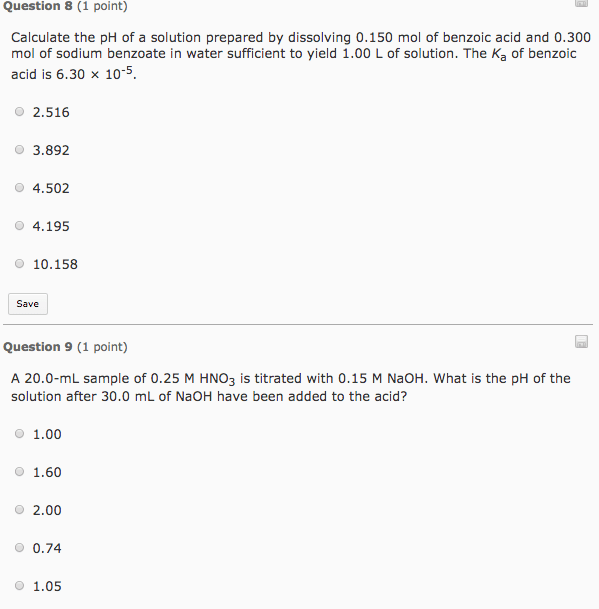 Calculate the pH of a solution prepared by dissolving