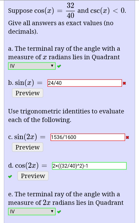 Solved 32 Suppose Cos(r) Give All Answers As Exact Values...