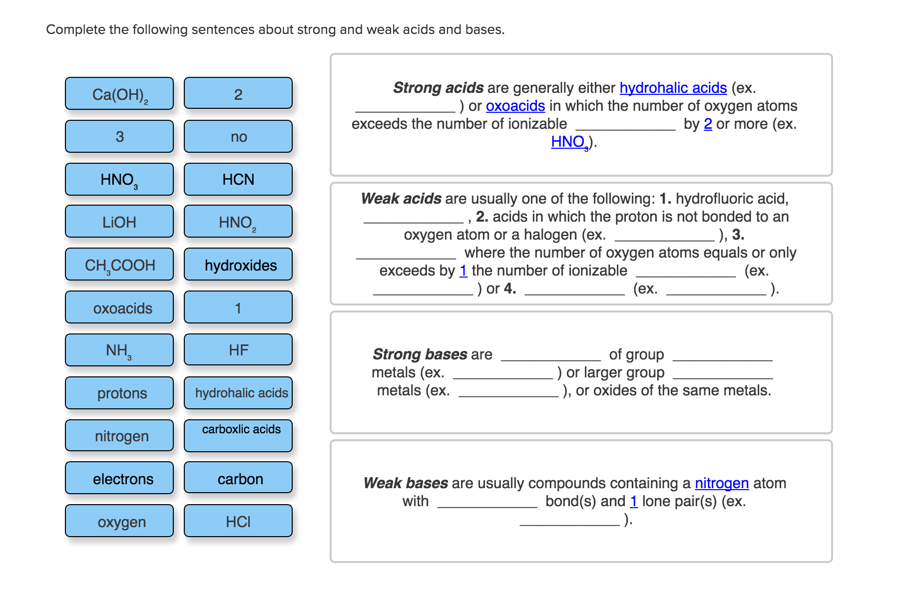 Solved Complete the following sentences about strong and