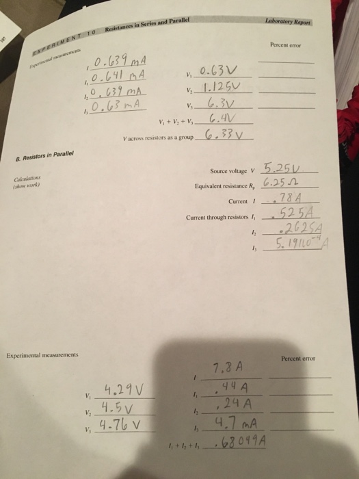 Solved LTy Laboratory Report A. Resistors in Series