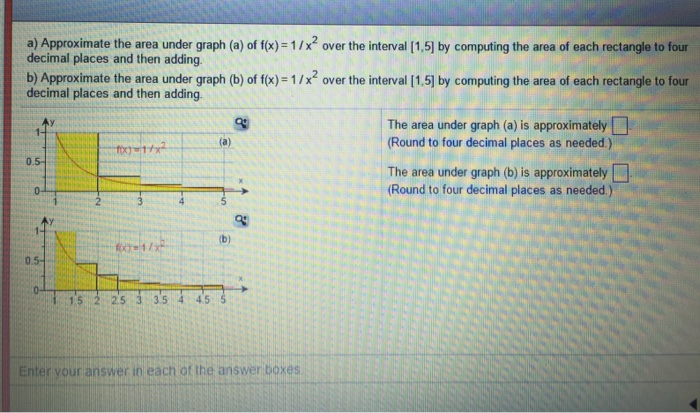Solved Approximate The Area Under Graph (a) Of F(x) = 1/x...