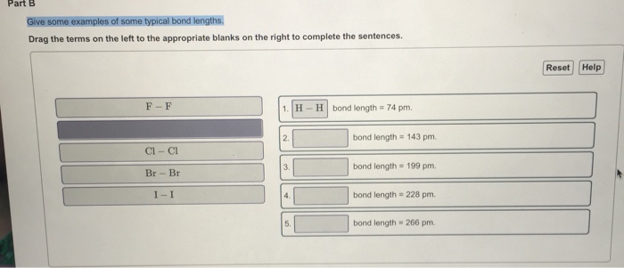 Solved Give Some Examples Of Some Typical Bond Lengths. D...
