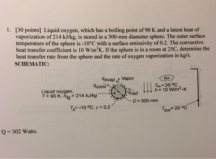Solved Liquid oxygen, which has a boiling point of 90 K. and