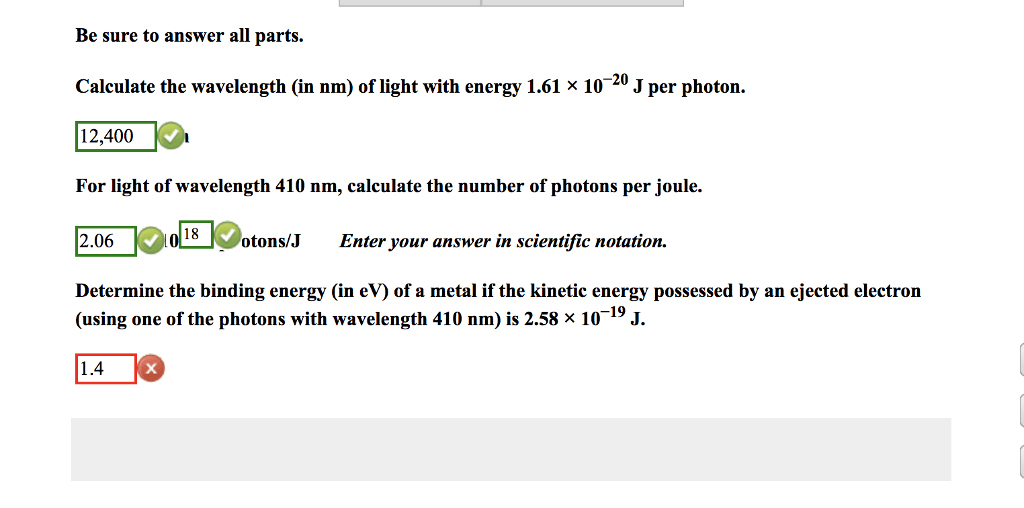 Solved Be Sure To Answer All Parts. Calculate The Wavelen...