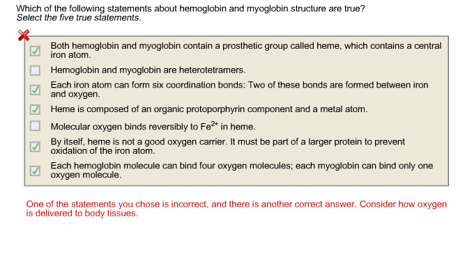 Solved Which Of The Following Statements About Hemoglobin...