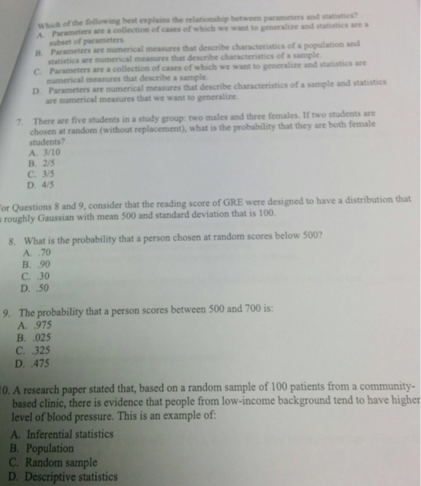 Solved Which of the following best explains the relationship