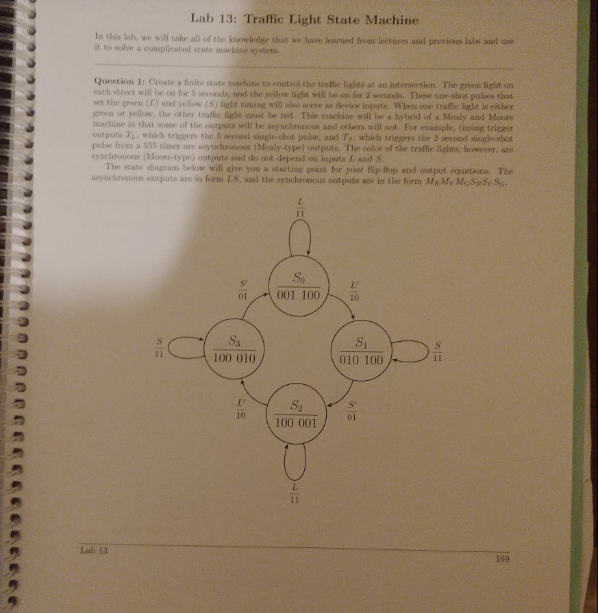 Solved Lab 13: Traffic Light State Machine In this lab, we | Chegg.com