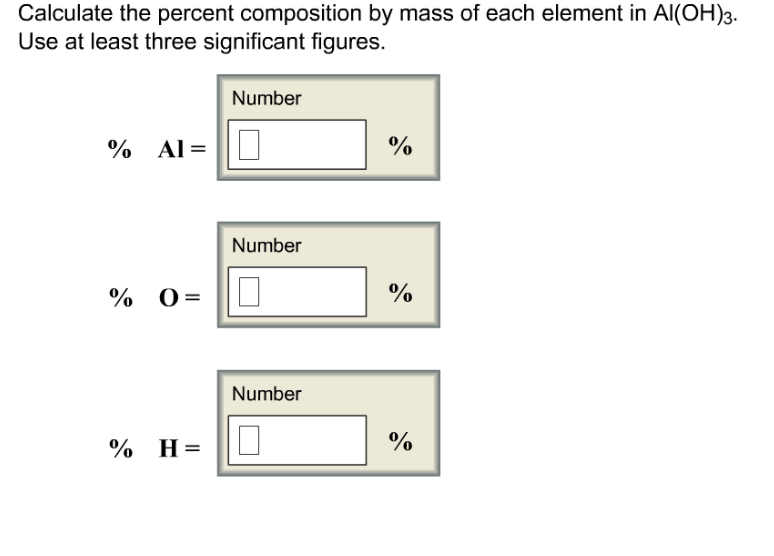Solved Calculate The Percent Composition By Mass Of Each
