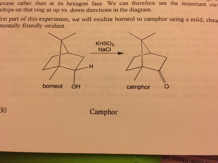 😂 Oxidation of borneol to camphor balanced equation. X. Jones Reaction