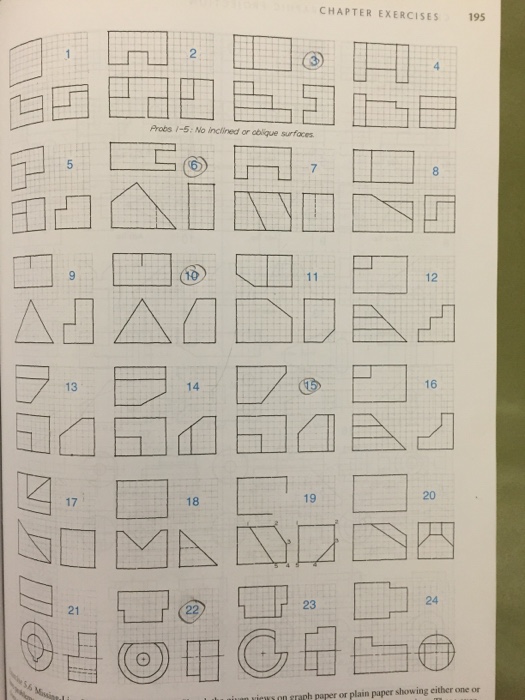 Solved Sketches Missing lines problems assignment = Drawing
