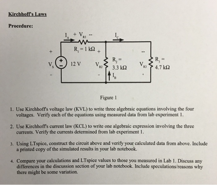 Solved Use Kirchhoff's Voltage Law (KVL) To Write Three A...