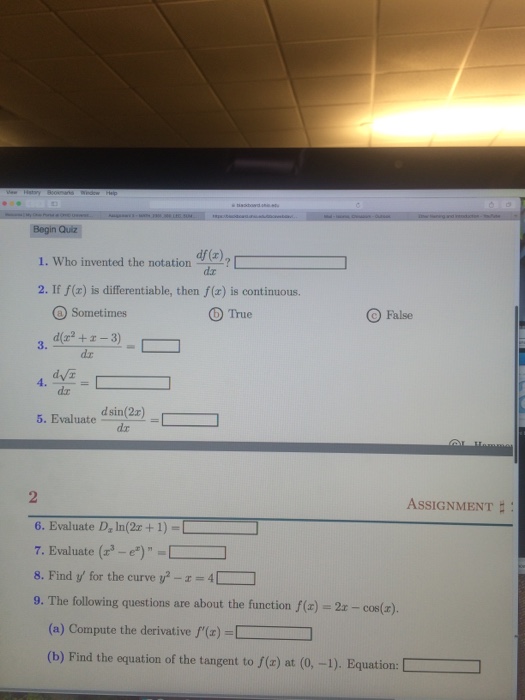 Solved Who invented the notation df(x)dx? If f(x) is