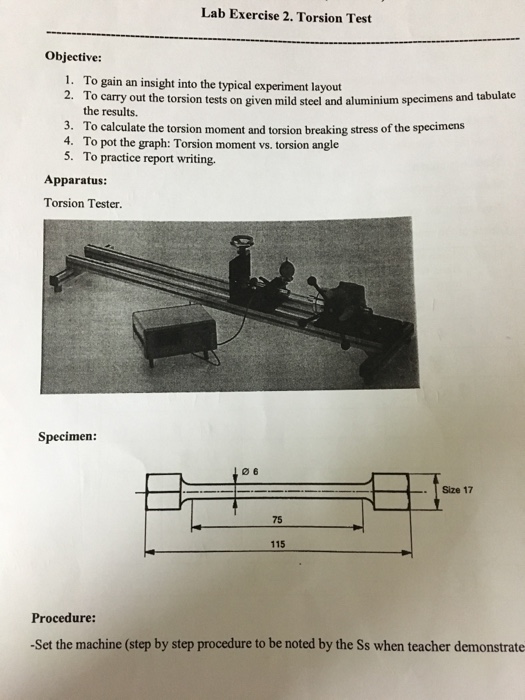 Torsion Test Lab Report Rashadtrf