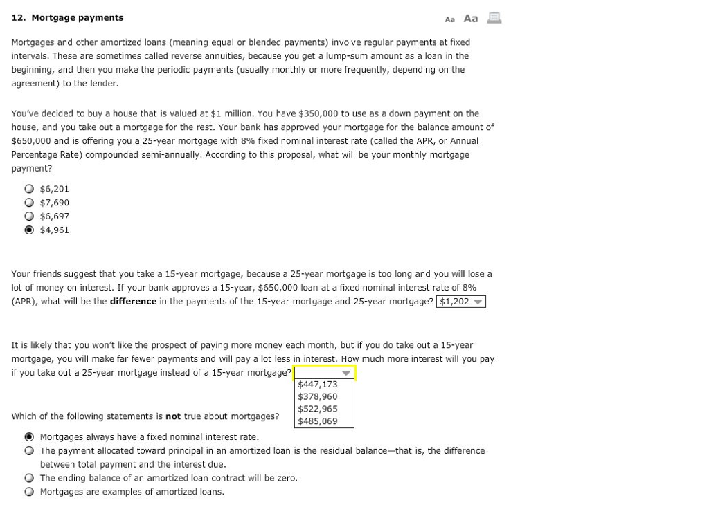 Solved Mortgages And Other Amortized Loans (meaning Equal...