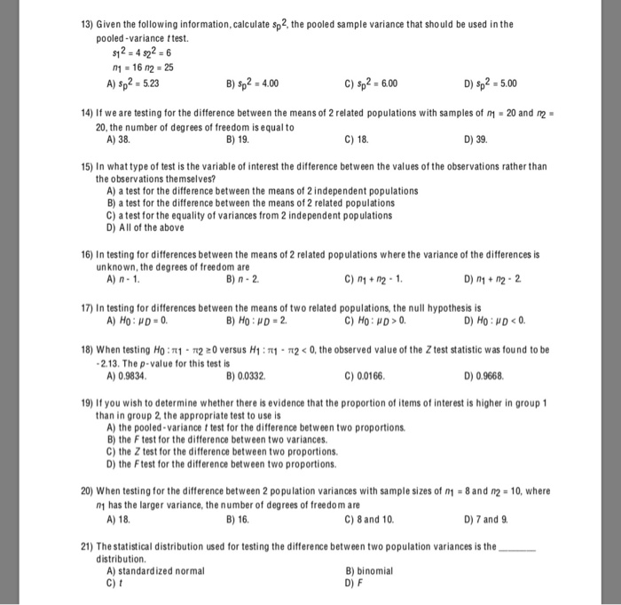 Solved 7) True Or False In A Onefactor ANOVA Analysis,