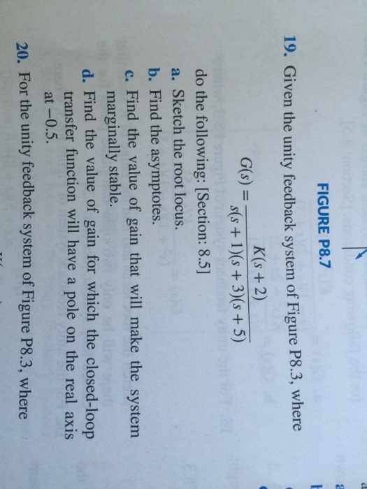 Solved Given The Unity Feedback System Of Figure P8.3, Wh...