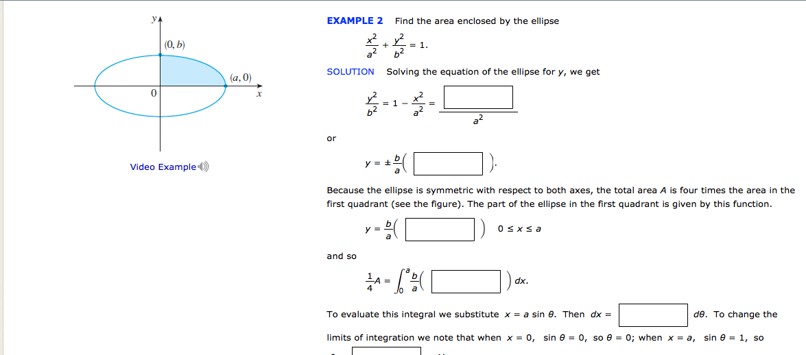 Solved Find The Area Enclosed By The Ellipse X2/a2 + Y2/b...