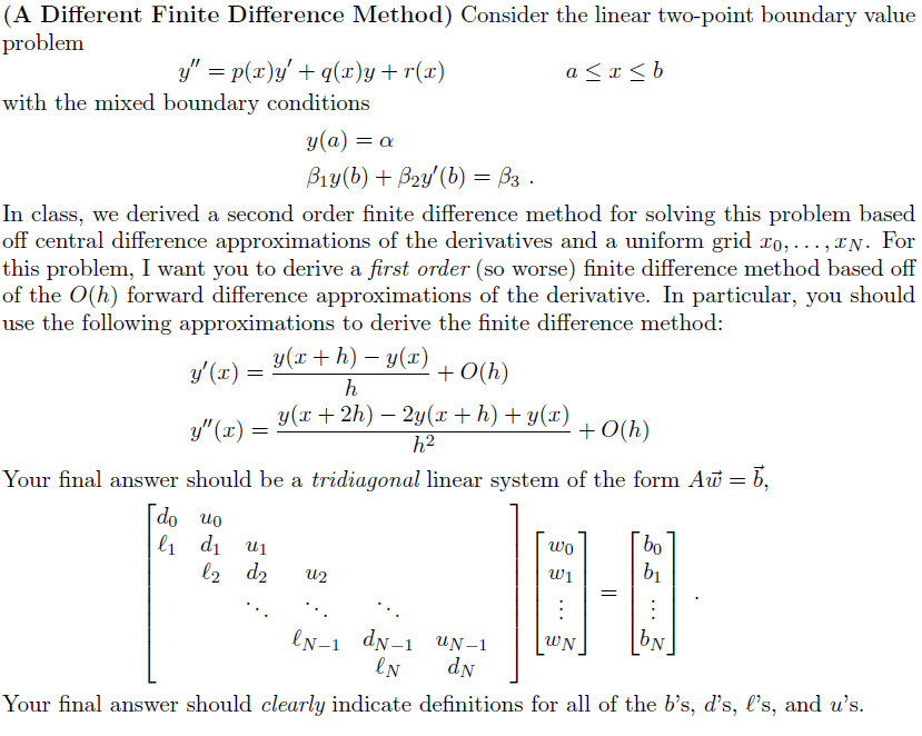 (A Different Finite Difference Method) Consider Th...