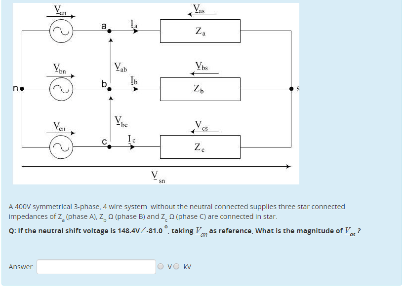Solved A 400V Symmetrical 3phase, 4 Wire System Without