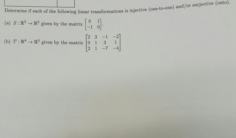 Solved And/or Surjective (onto). Determine I...
