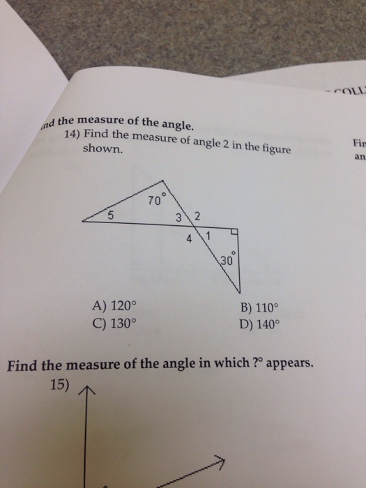 Solved Find the measure of angle 2 in the figure shown.