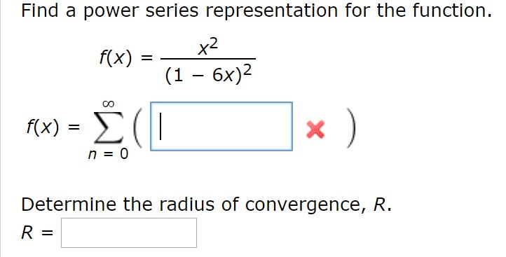 Solved Find A Power Series Representation For The Functio...