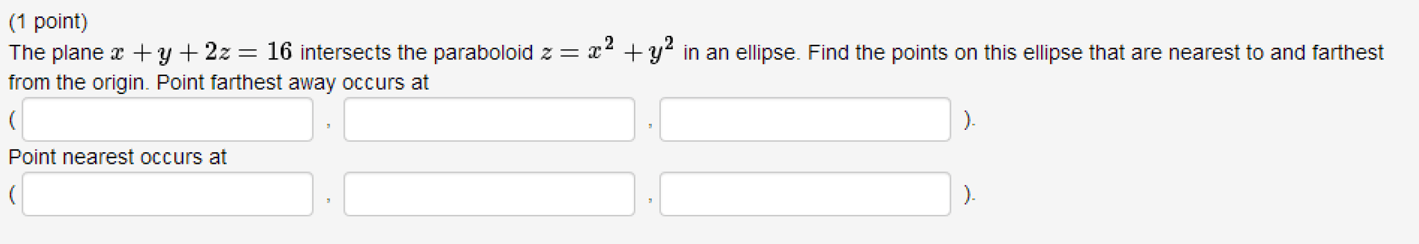 Solved The Plane Intersects The Paraboloid In An Ellipse....