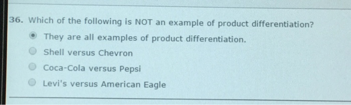 Solved Which Of The Following Is NOT An Example Of Produc...