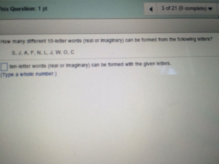 Solved How many different 10letter words (real or