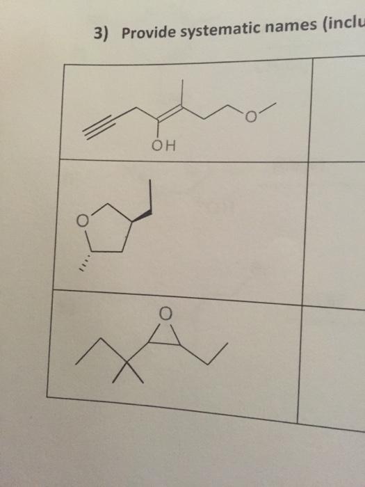 Solved Provide Systematic Names (including Stereochemistr...